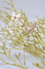 Stainless steel butterfly earrings with enamel - Image 3