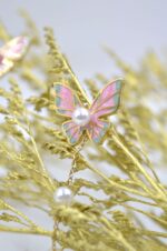Stainless steel butterfly earrings with enamel - Image 4