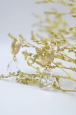 Gold plated earrings with transparent Swarovski heart - Image 4