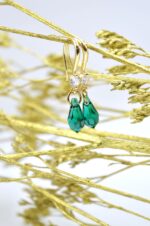 Gold plated earrings with green Swarovski - Image 2