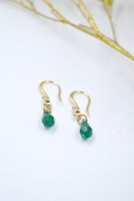 Gold plated earrings with green Swarovski - Image 3