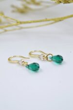 Gold plated earrings with green Swarovski - Image 4