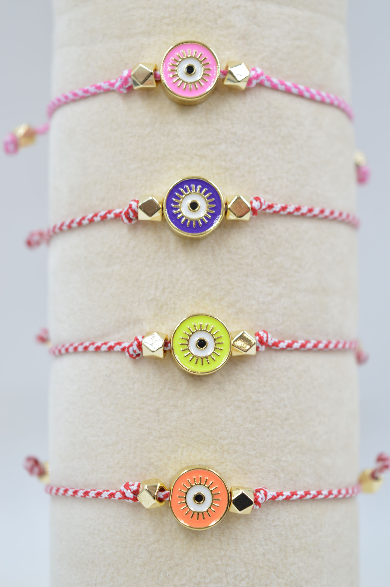 Μαρτάκι επίχρυσο στρογγυλό ματάκι με σμάλτο