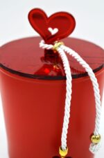Candle in a red jar with a plexiglass heart lid Love - Image 9