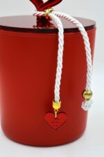 Candle in a red jar with a plexiglass heart lid Love - Image 8