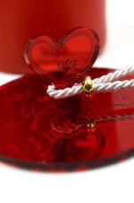 Candle in a red jar with a plexiglass heart lid Love - Image 4