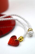 Candle in a red jar with a plexiglass heart lid Love - Image 3