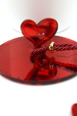 Candle in a white jar with a plexiglass heart lid Love - Image 3