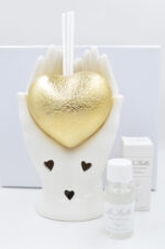 Decorative hand scented room diffuser with golden heart & LED - Image 2