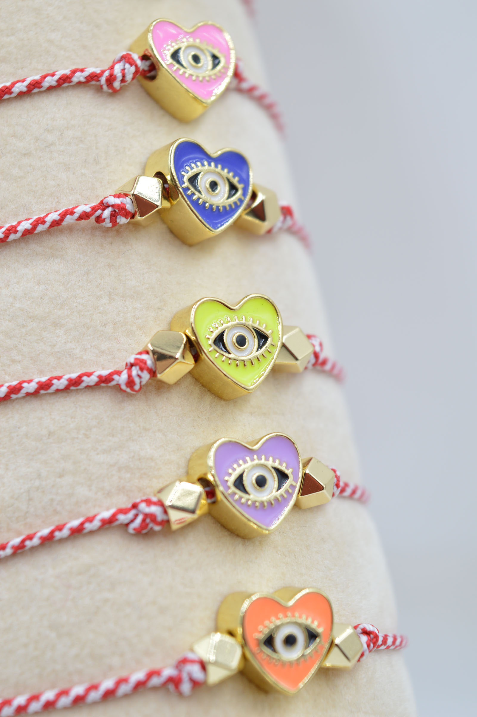 Μαρτάκι επίχρυσο καρδούλα ματάκι με σμάλτο