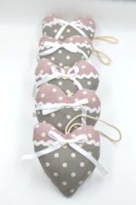 Decorative hanging polka dot hearts (5pcs)