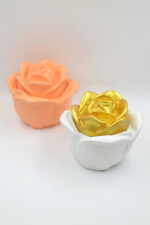 LASKARO Handmade decorative rose jar with scented soy candle