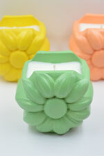 LASKARO Handmade decorative daisy jar with scented soy candle - Image 2