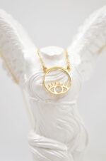 Silvetron Handmade 925° Sterling Silver Eye Necklace gold plated