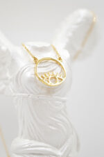 Silvetron Handmade 925° Sterling Silver Eye Necklace gold plated - Image 3
