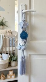 Tulupani handmade hanging charm, light blue, "My 1st Christmas"