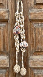Tulupani handmade hanging charm with a plexiglass garlic and house