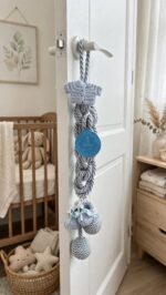 Tulupani handmade hanging charm, light blue, "My 1st Christmas"